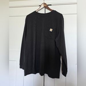 Carhartt Womens Long Sleeve Black Pocket Tee #1